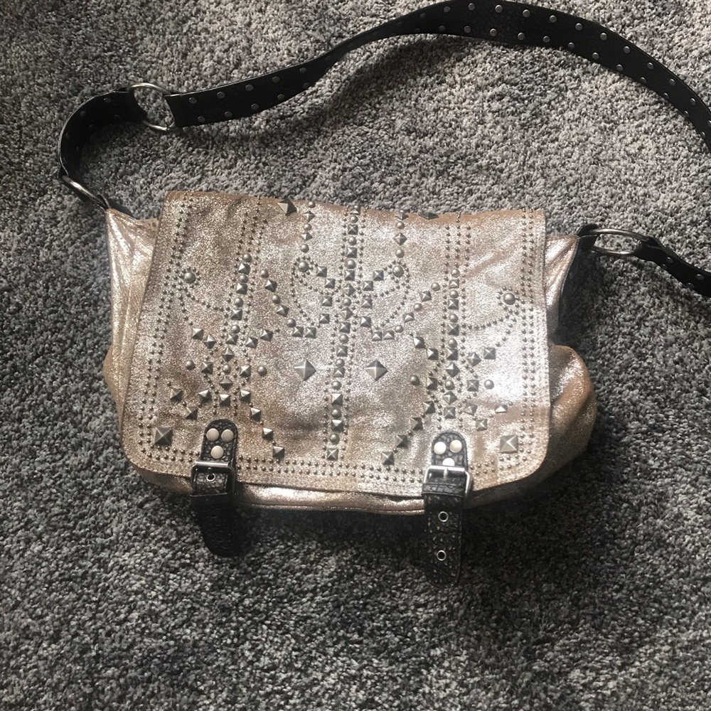 Betsy Johnson Leather Studded Cross Body Bag